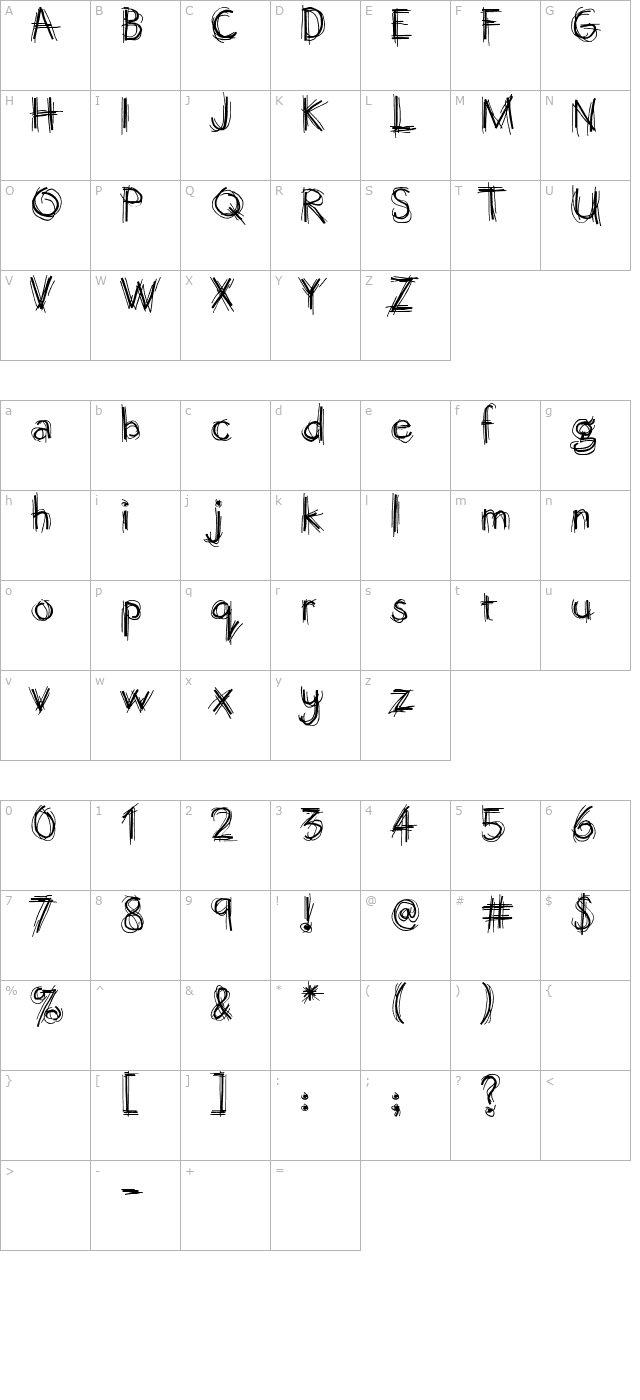 octemberscript character map