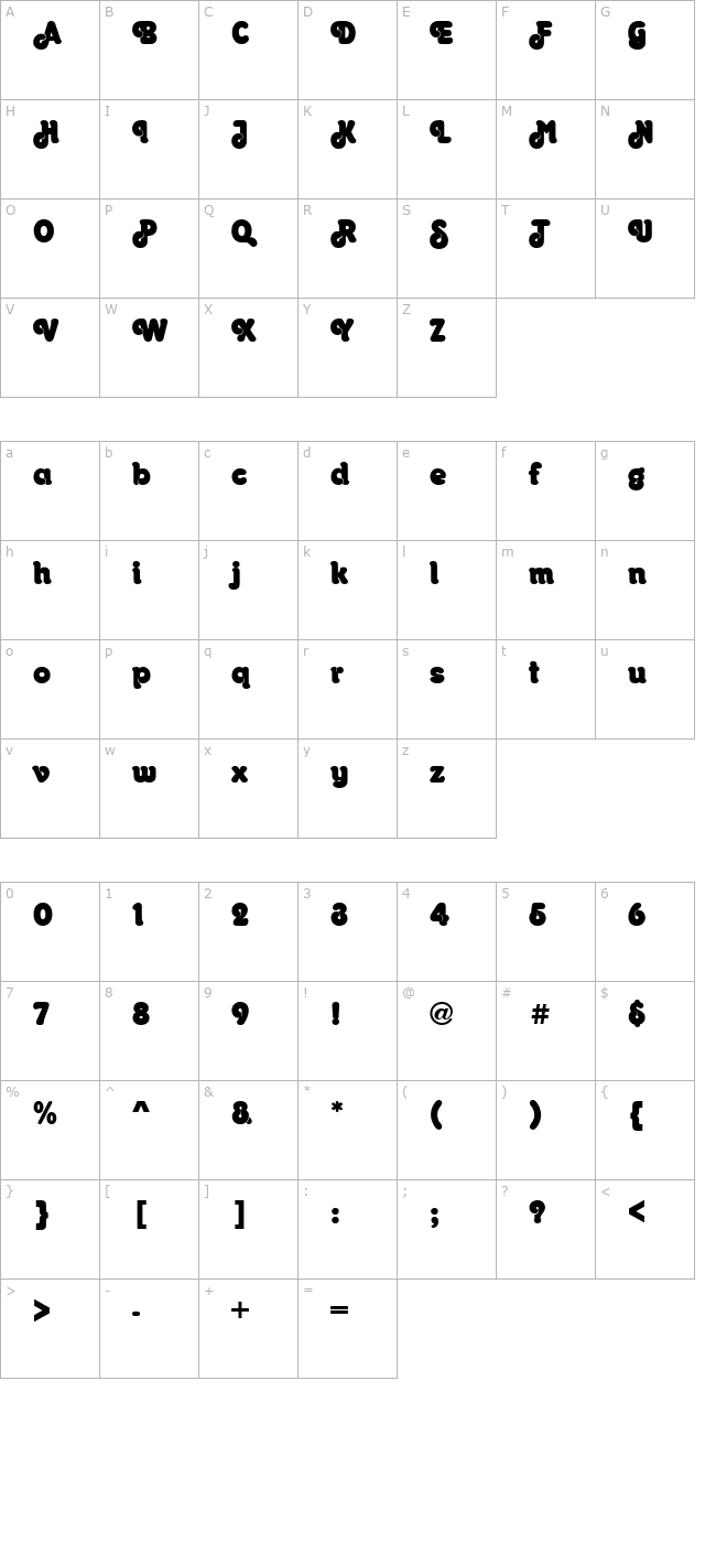 Octothorpe Regular character map