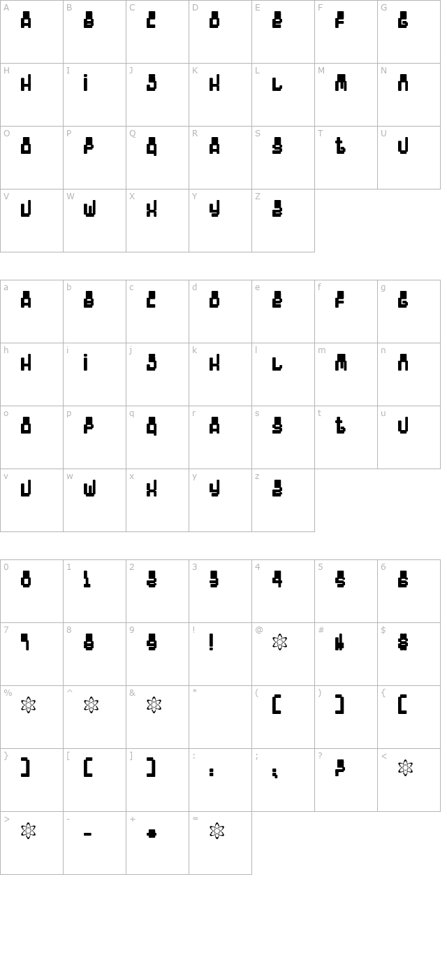 oddessey-4000 character map