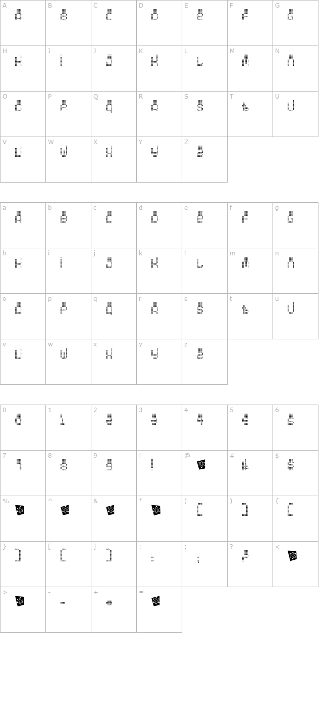 oddessey-5000 character map