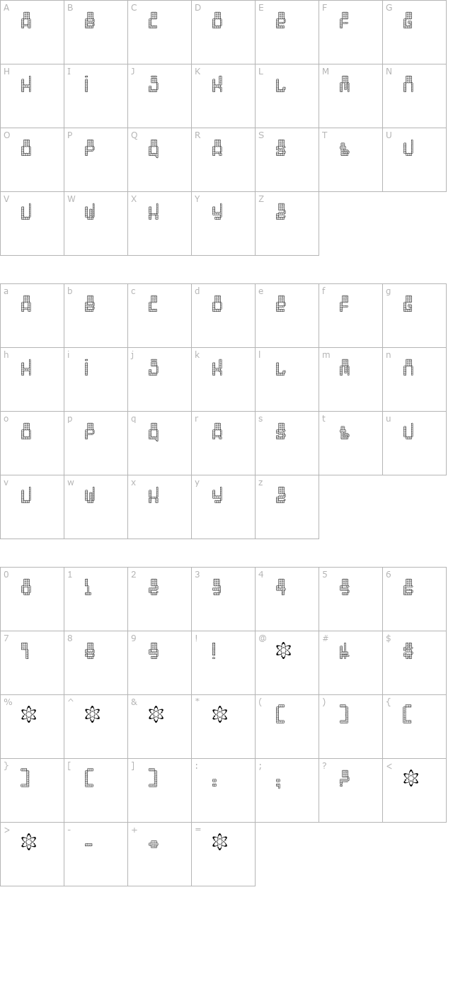 Oddessey 6000 character map