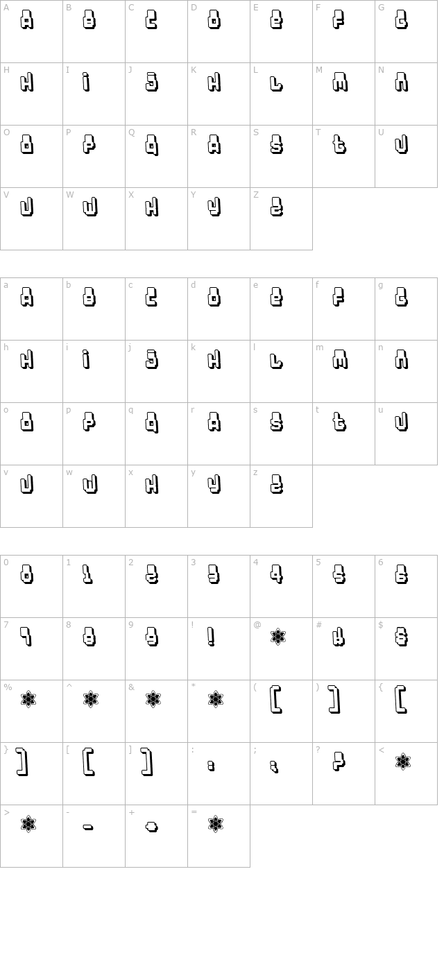 Oddessey 7000 character map