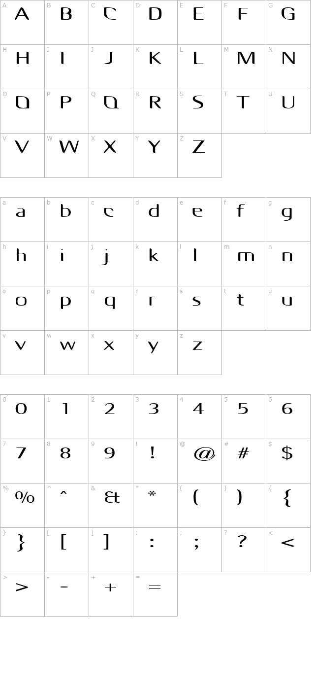 OdysseyExtended character map