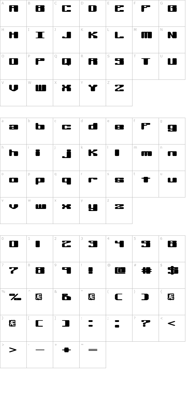 Off Kilter R -BRK- character map