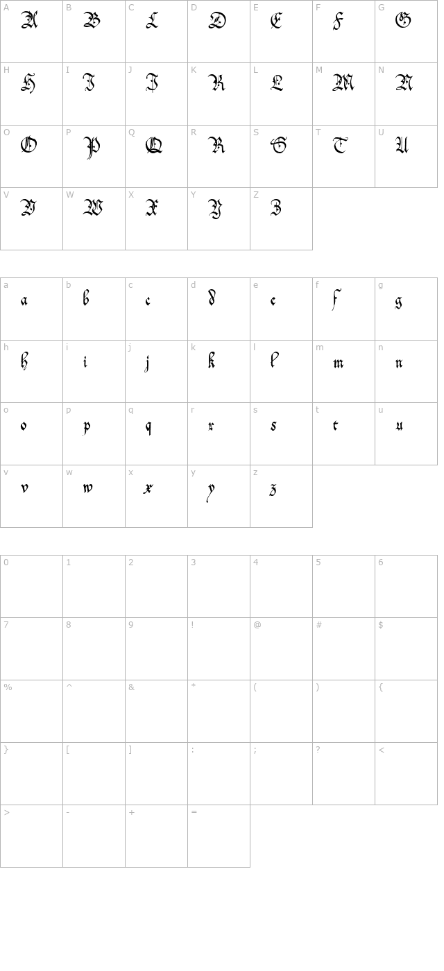 offenbach-chancery character map