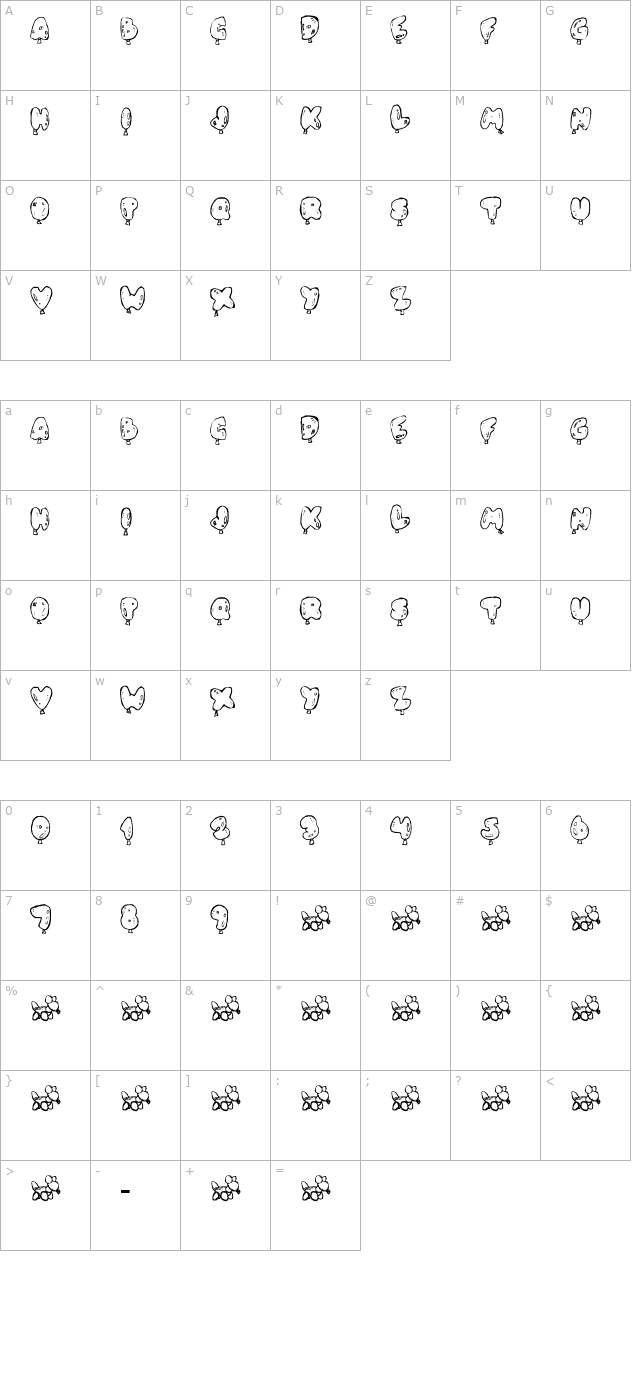 Oh, Balloney character map