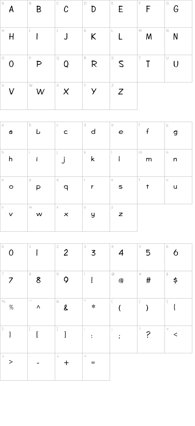 oingee-light character map