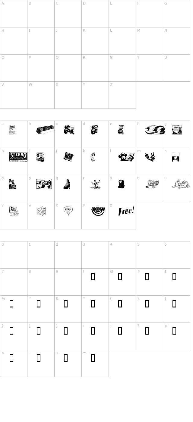 old-time-ad-dings-one character map