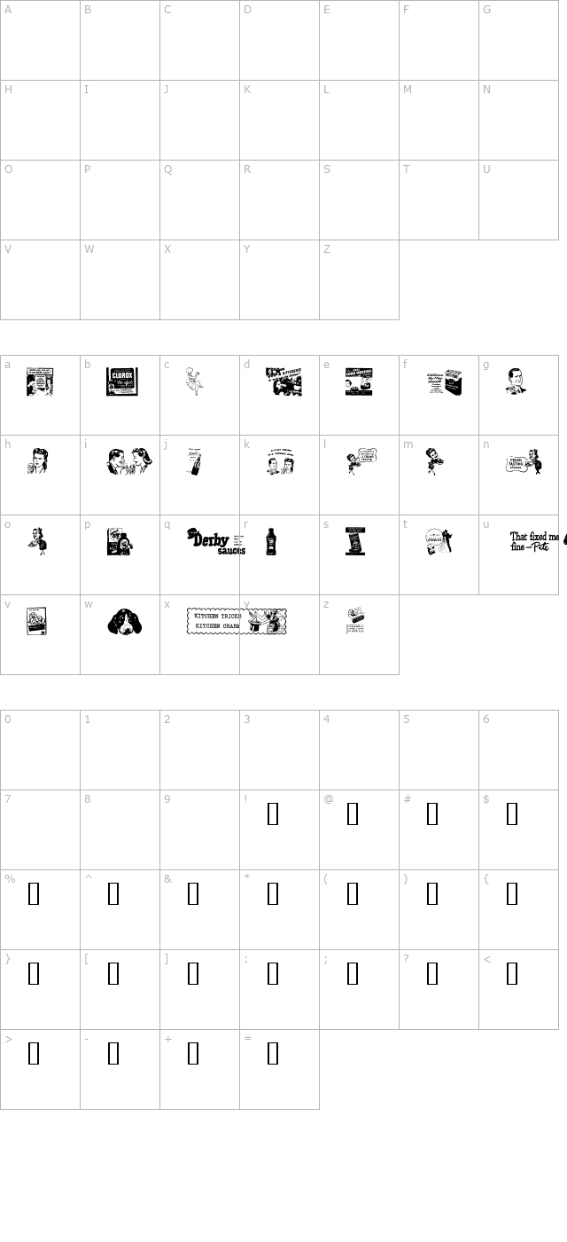 Old Time Ad Dings Two character map