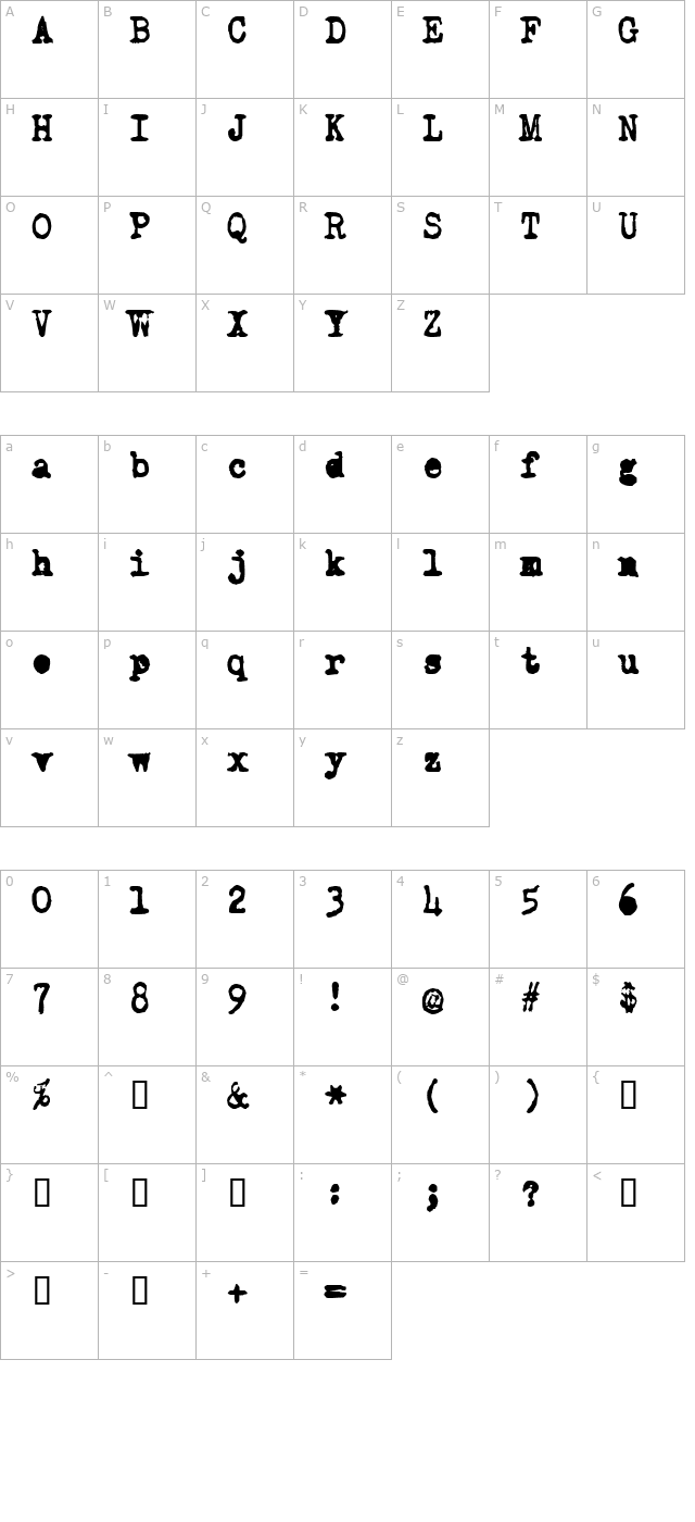 old-typewriter-simplified character map