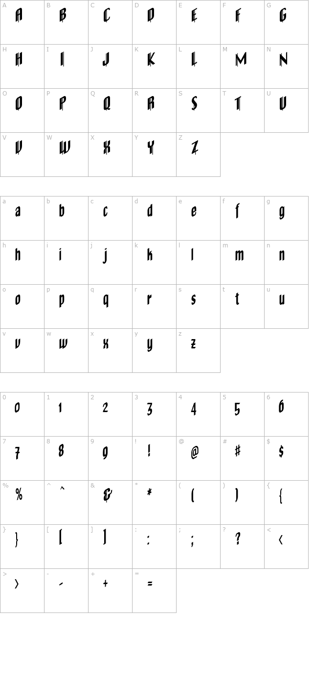 OldeChicago character map