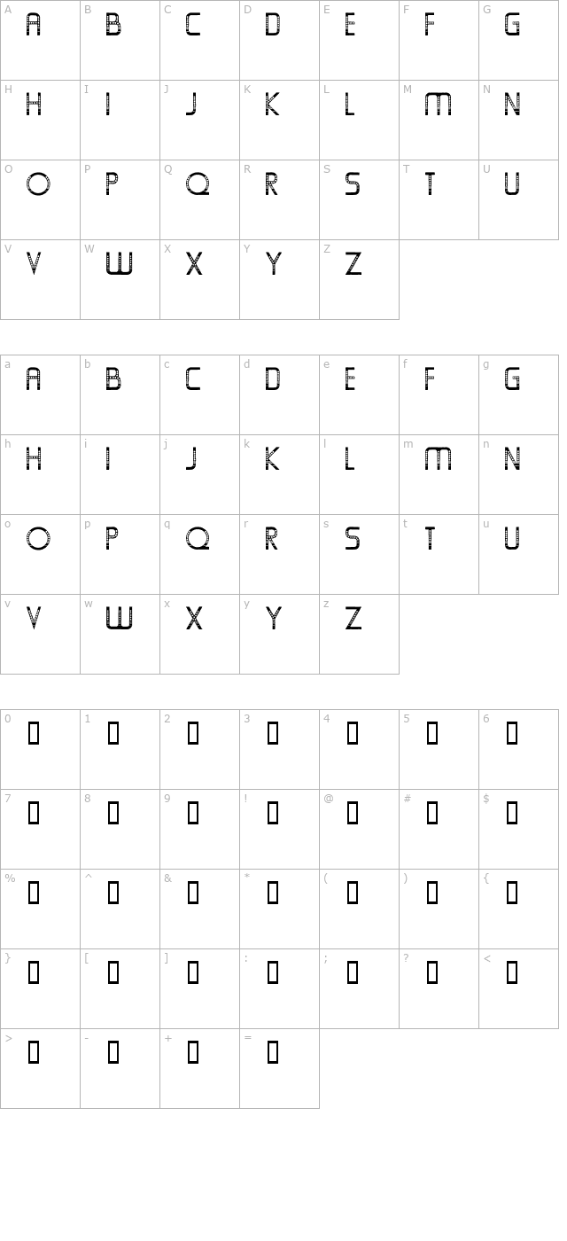 OldFolksShuffle character map