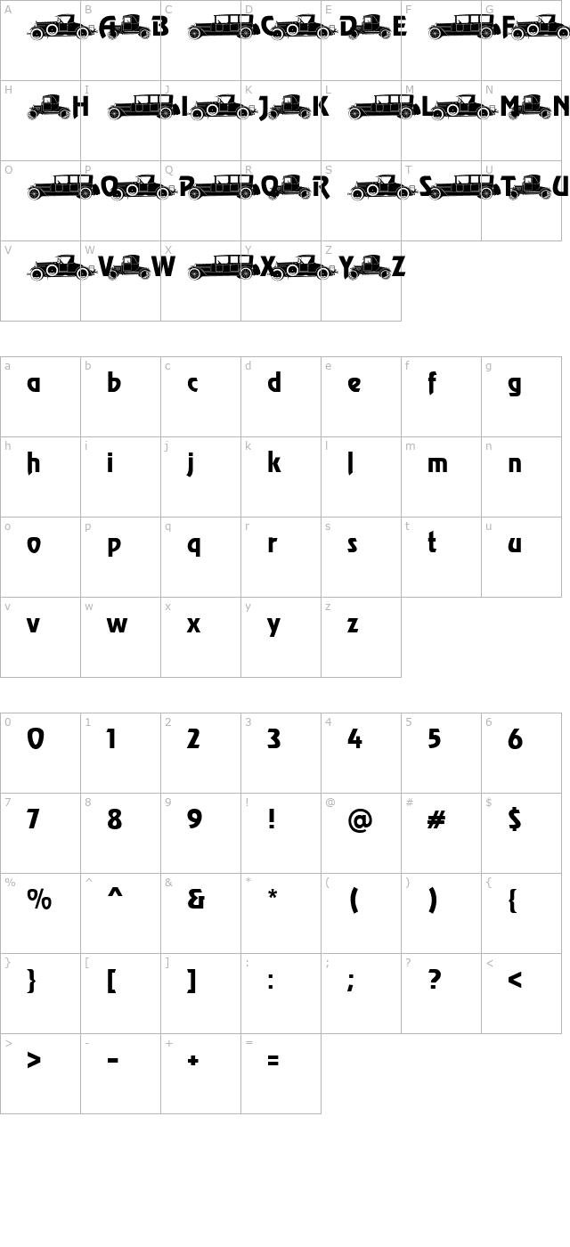 oldtimer-becker character map