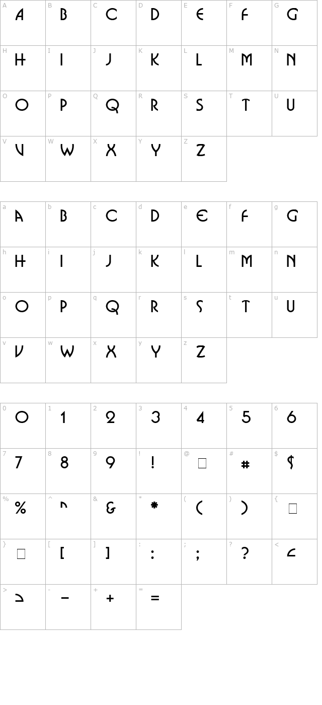 Omnibus Normal character map