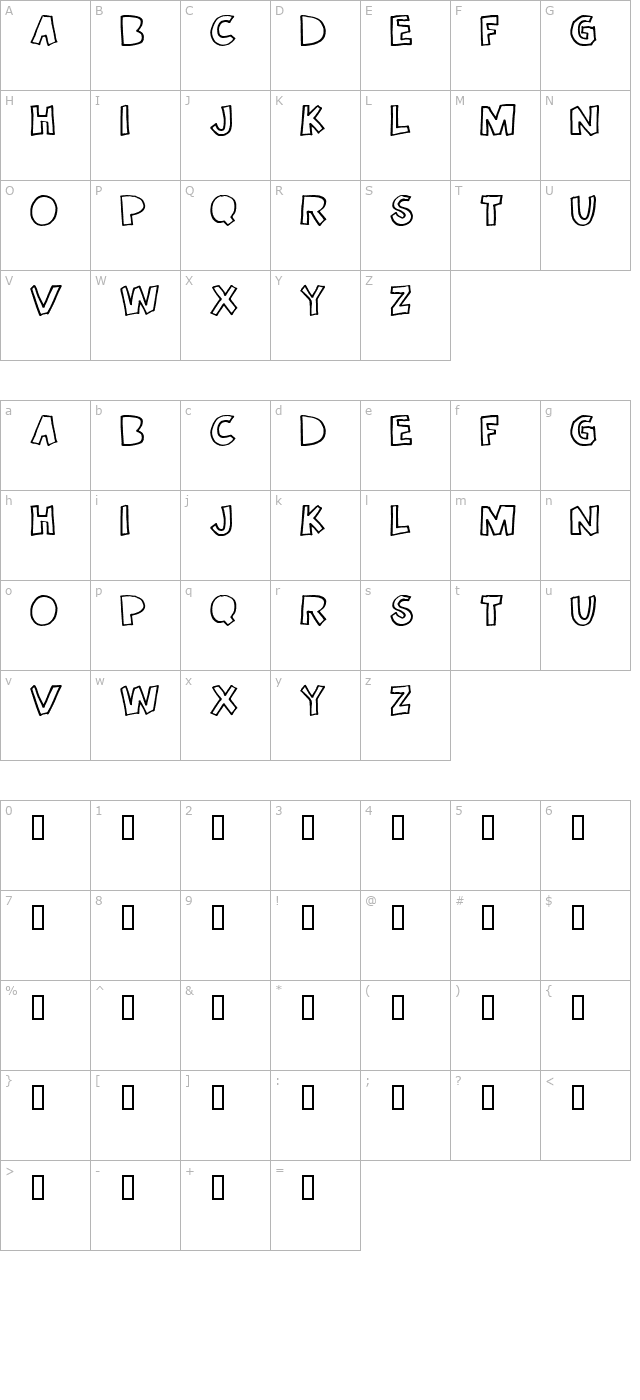 once-in-a-while character map