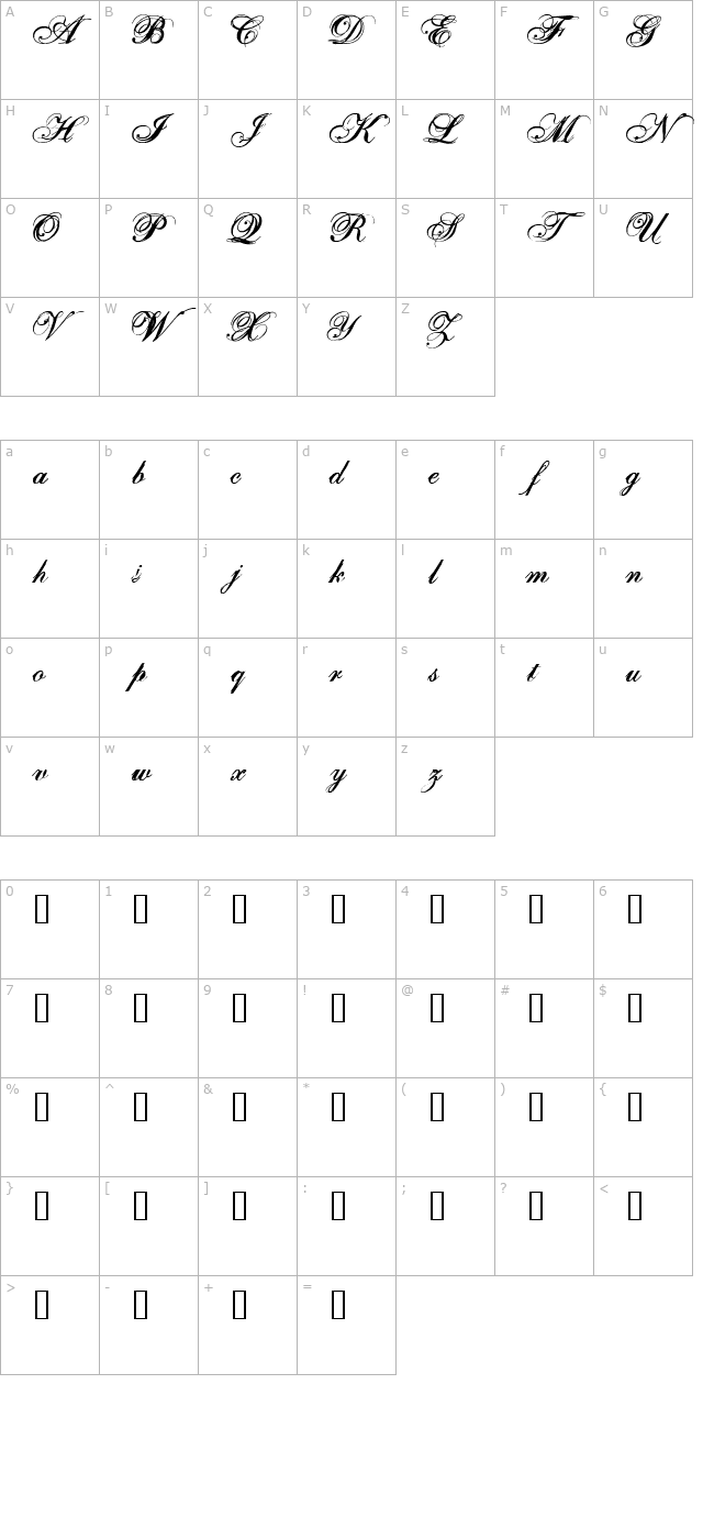 One Fell Swoop character map