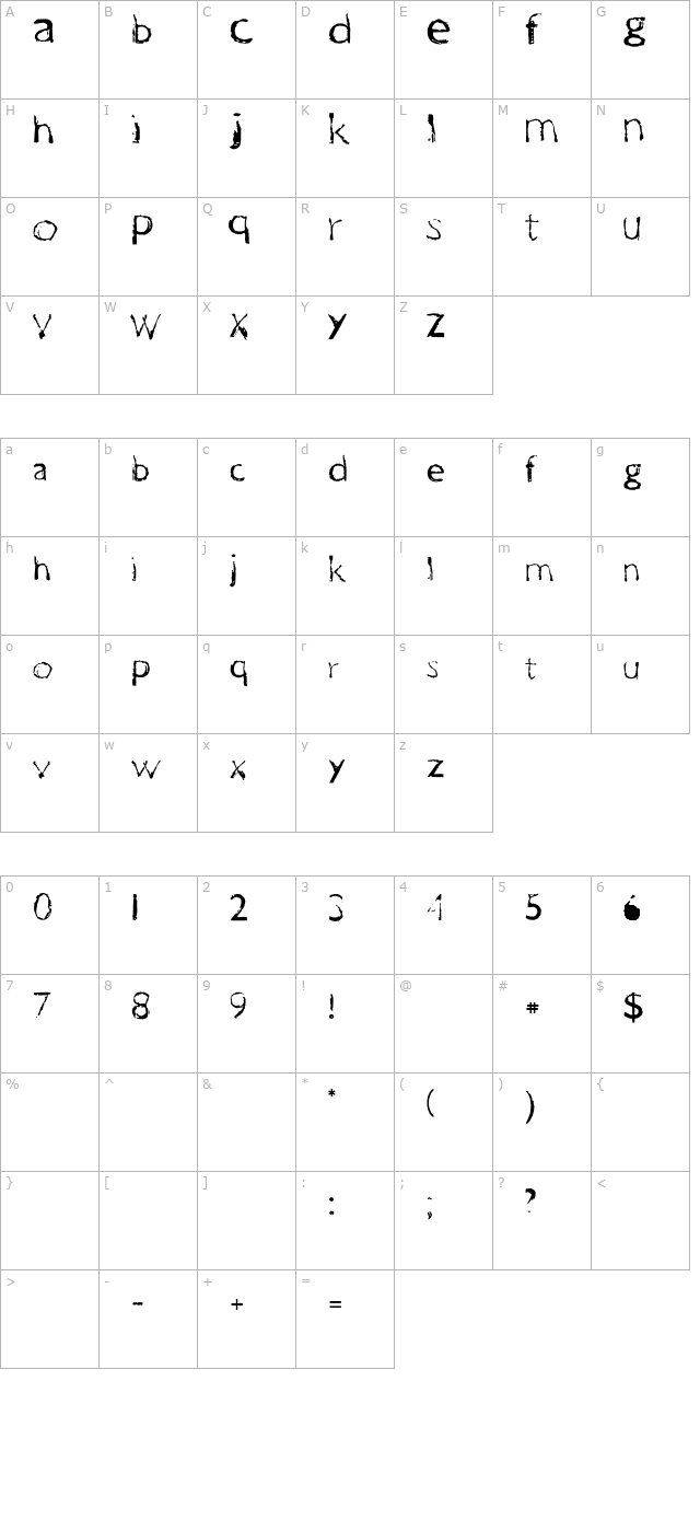 One Way character map