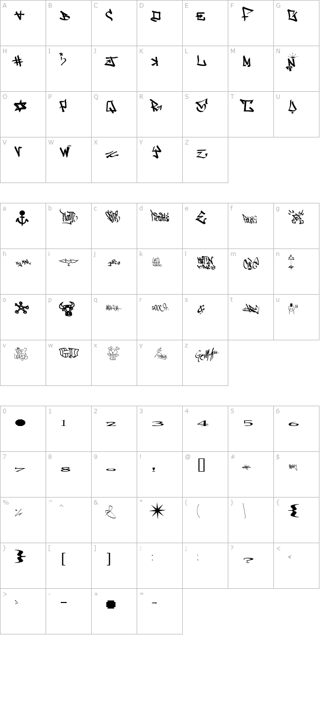 one8seven character map