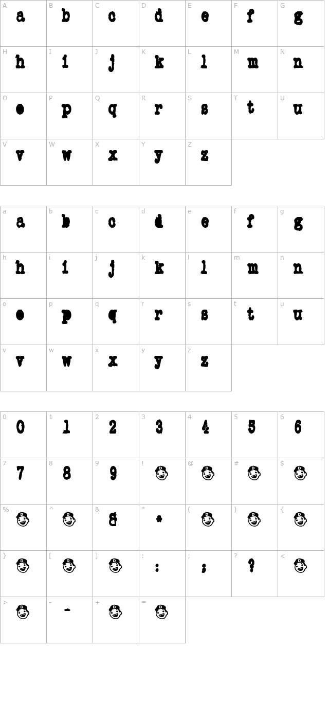 OneAfter909 character map