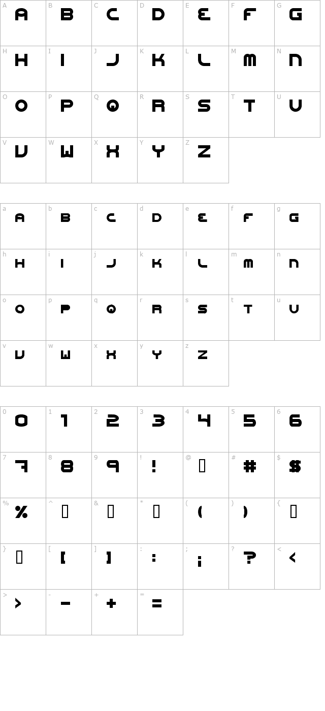 Oneworldonefuture ExtraBold character map