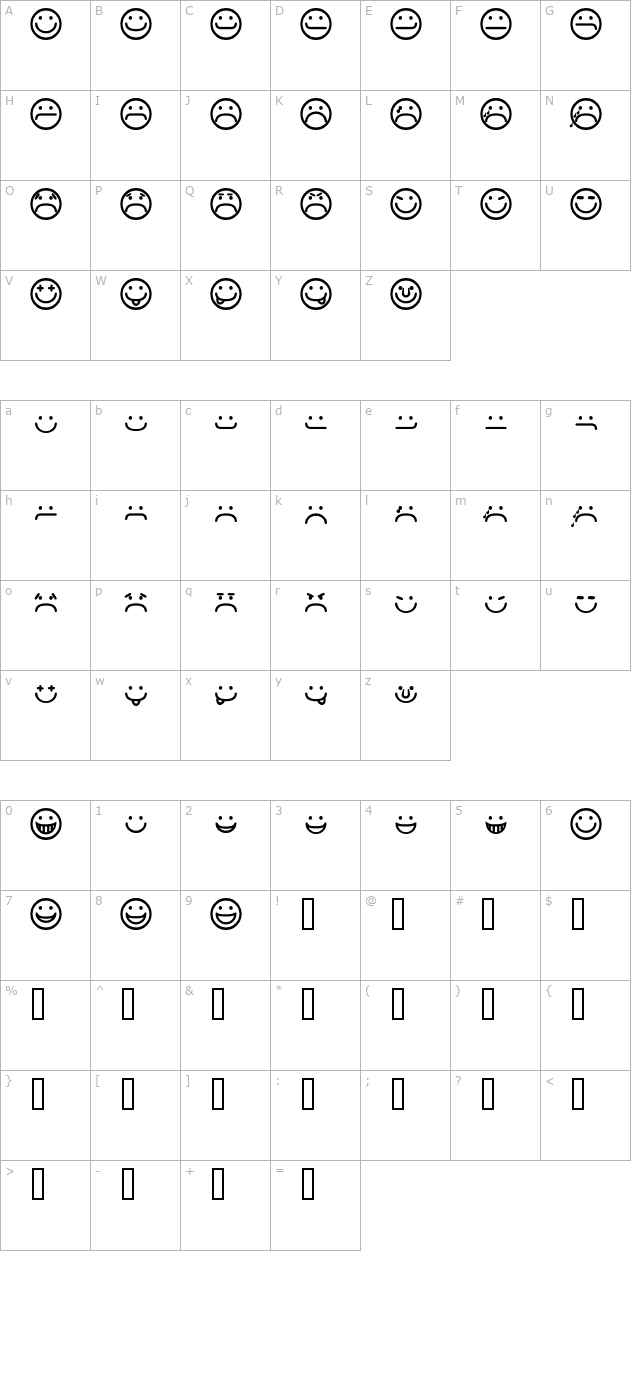 onlyyoussi-bold character map