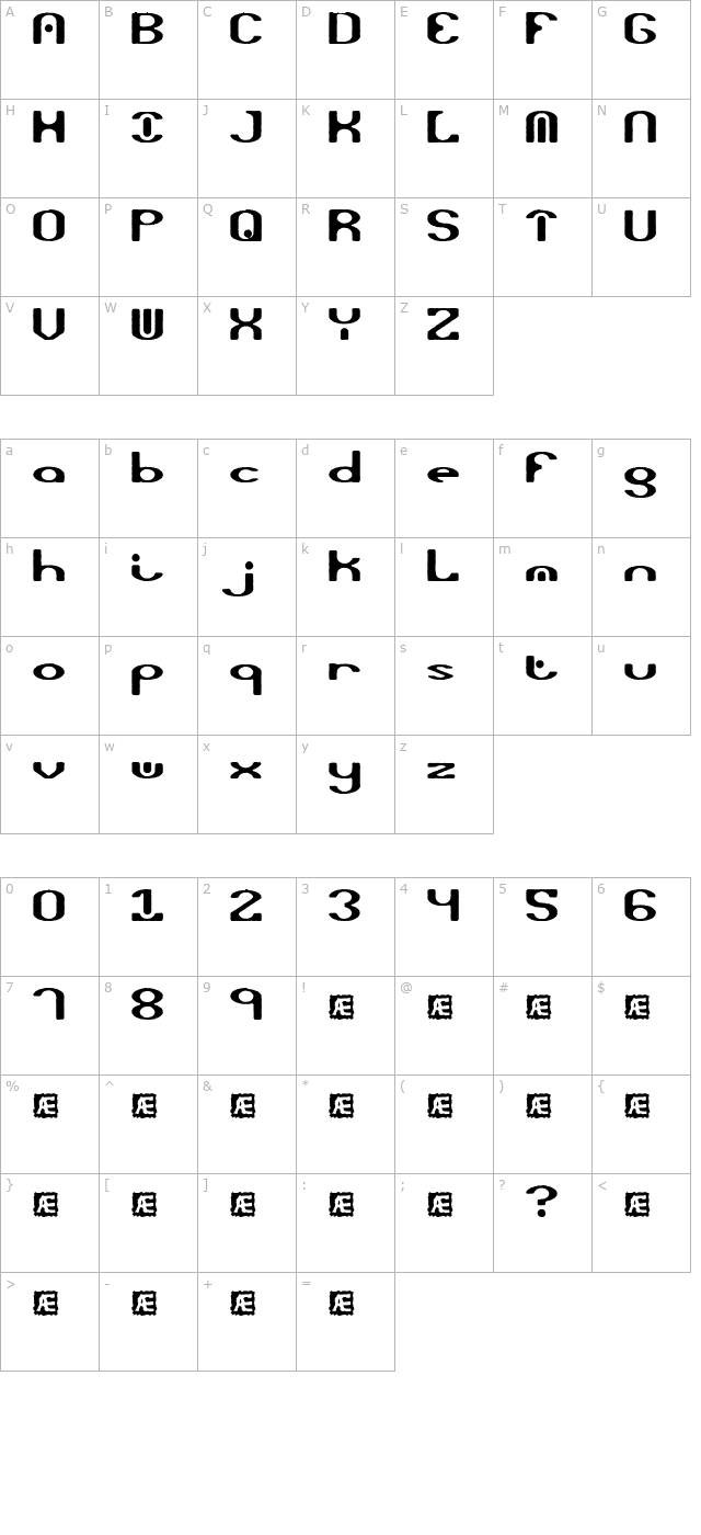 Opiated BRK character map