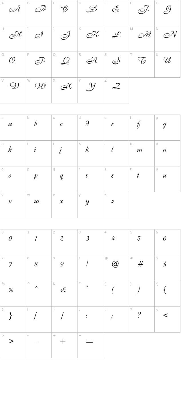 OPTIBrandenburg character map