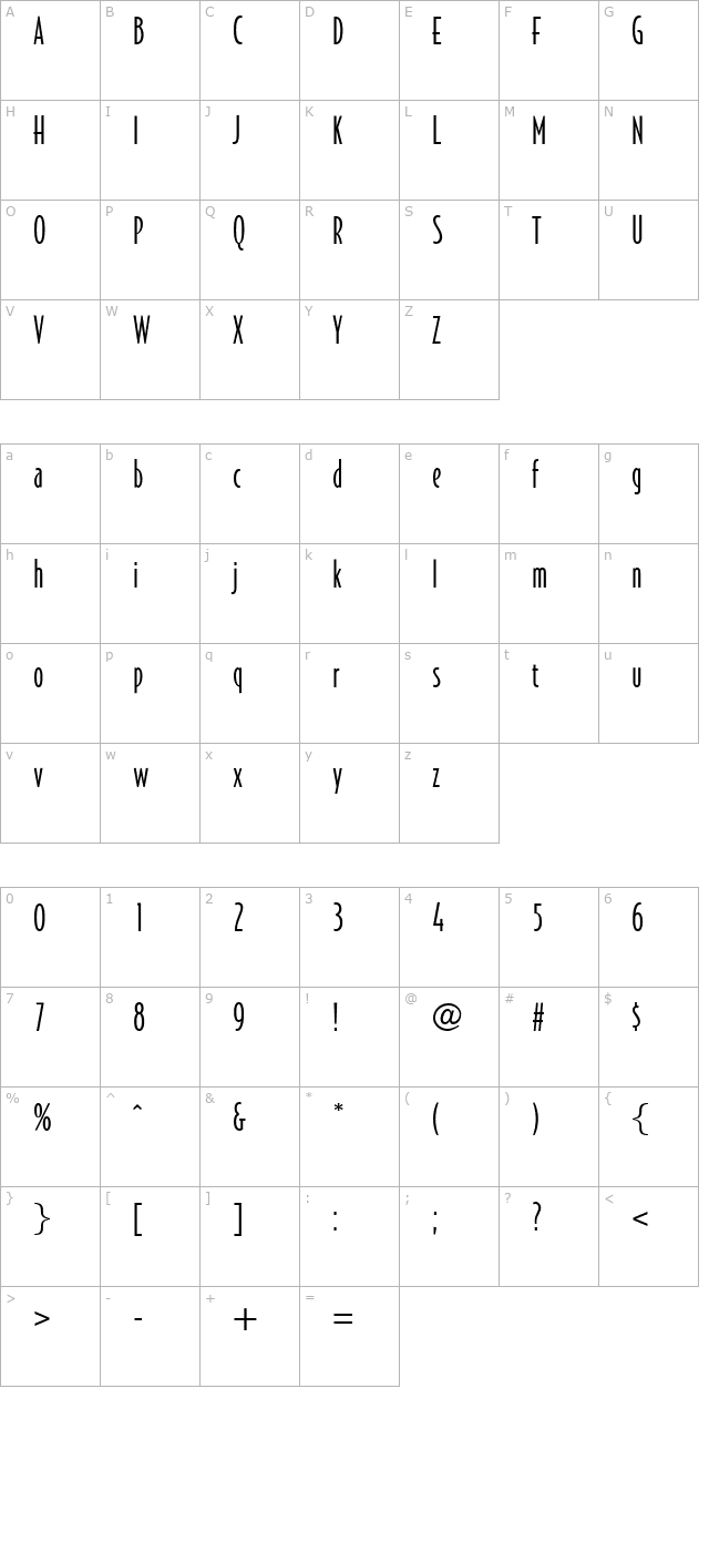 optijake character map