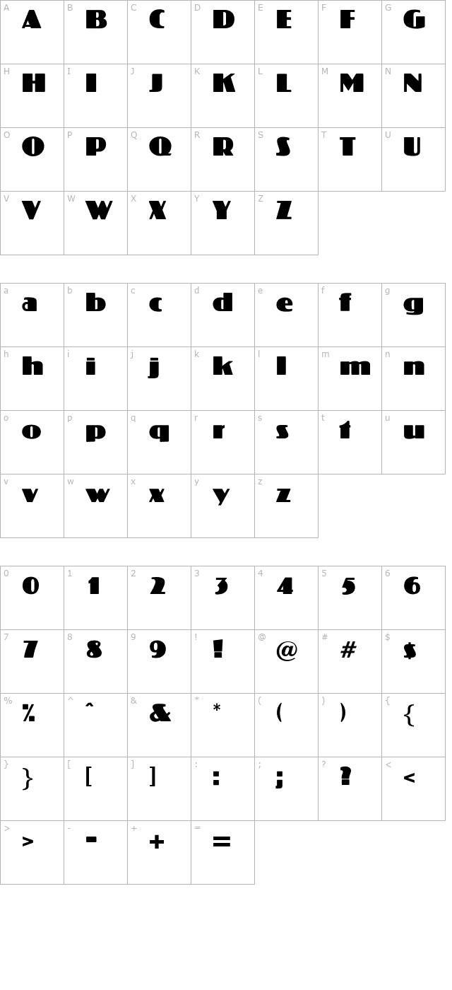 OPTIKoloss character map