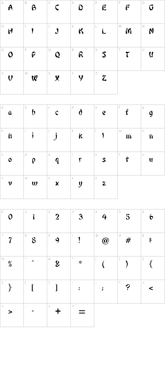 OPTIPeking character map