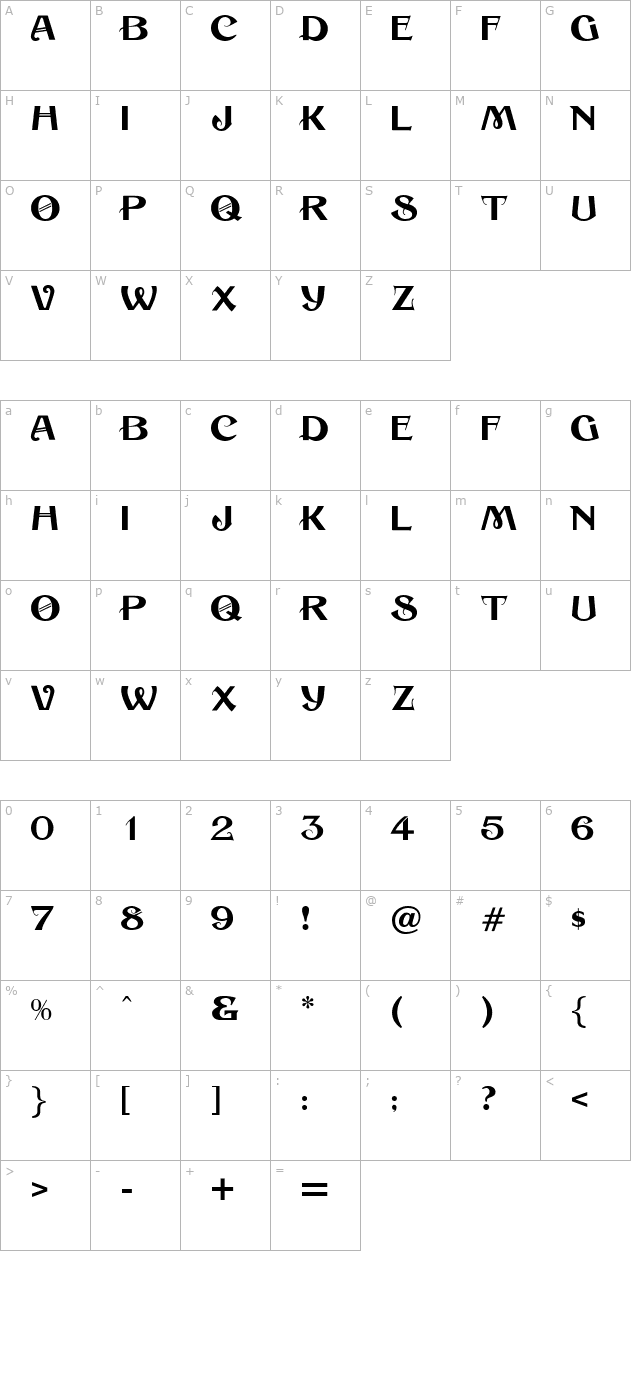 optisesame character map