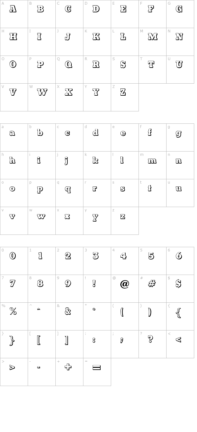 OPTIVatican character map