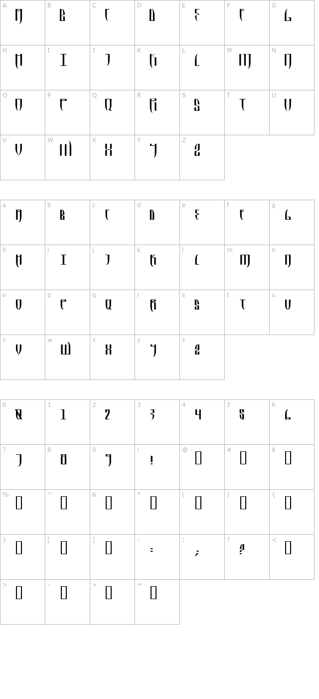 Opus character map