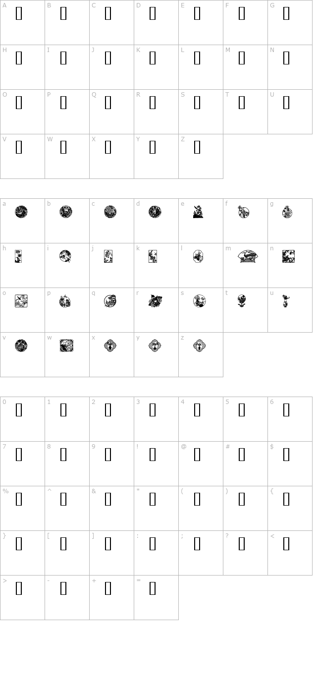 Oriental View character map