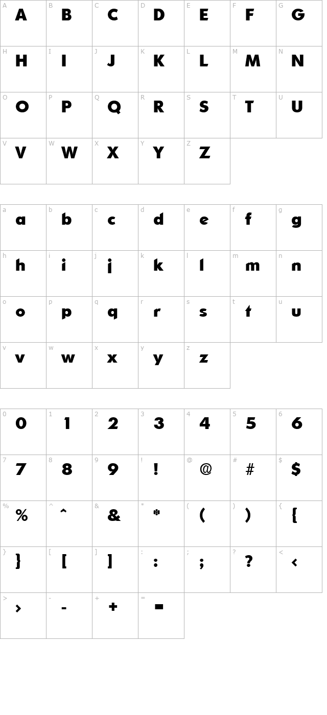 Ornitons-Serial-ExtraBold-Regular character map