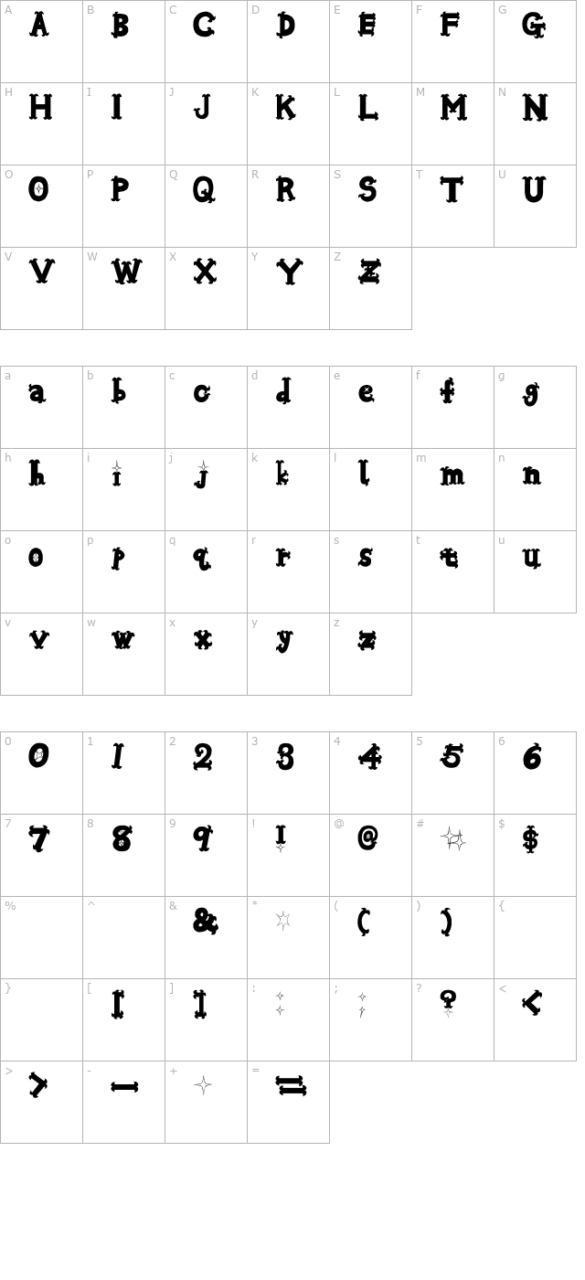 Oshare Black character map