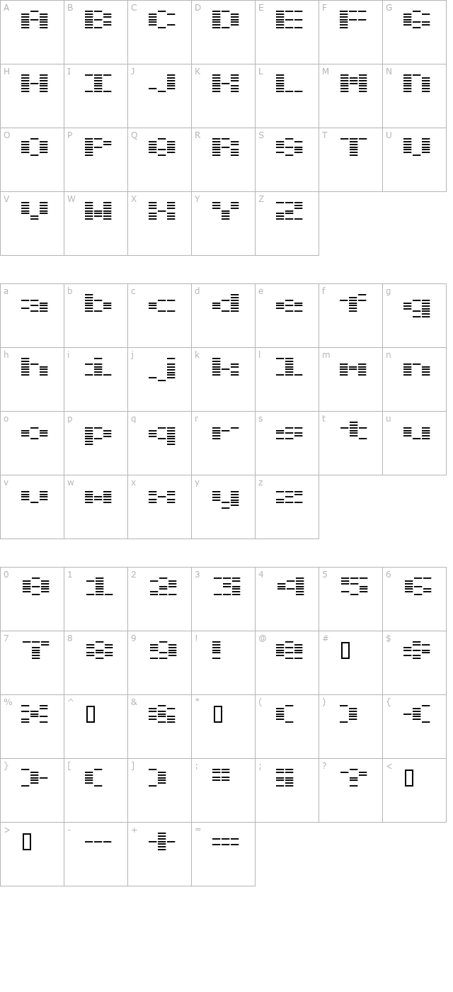 OTO chouha character map