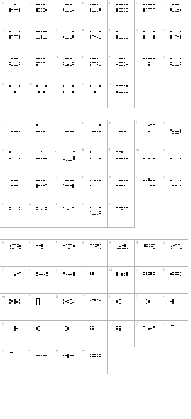 oto-tanpa character map