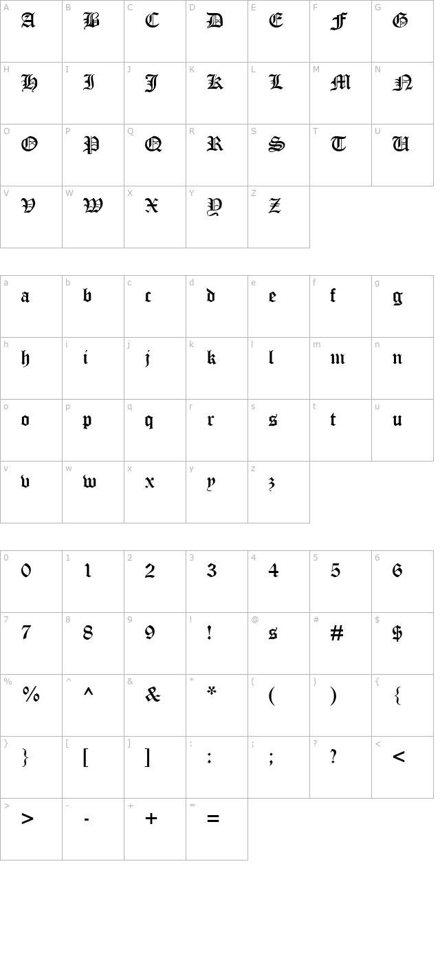 Ottoman-Regular character map