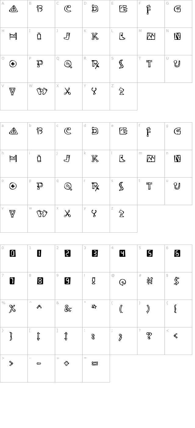 OuchStd character map