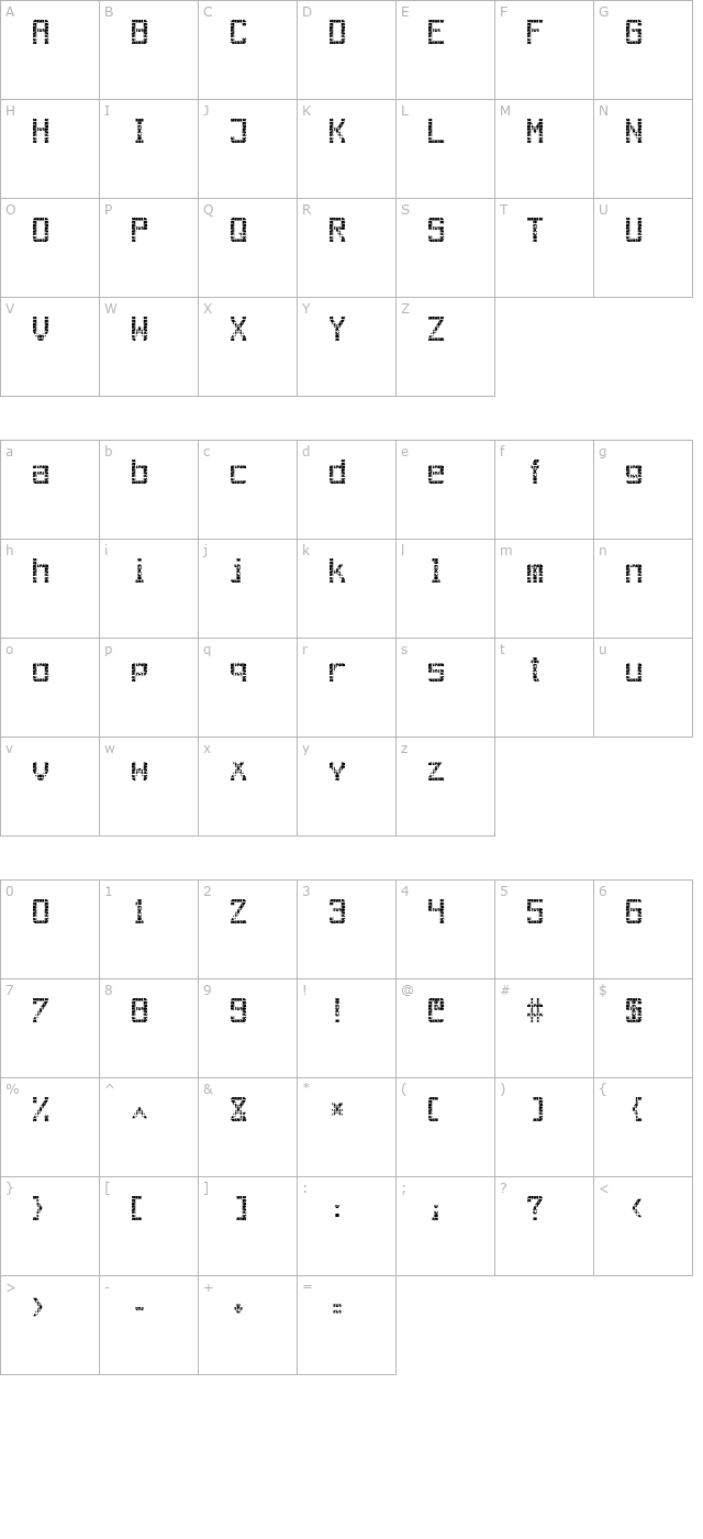 Out AEG LCD character map