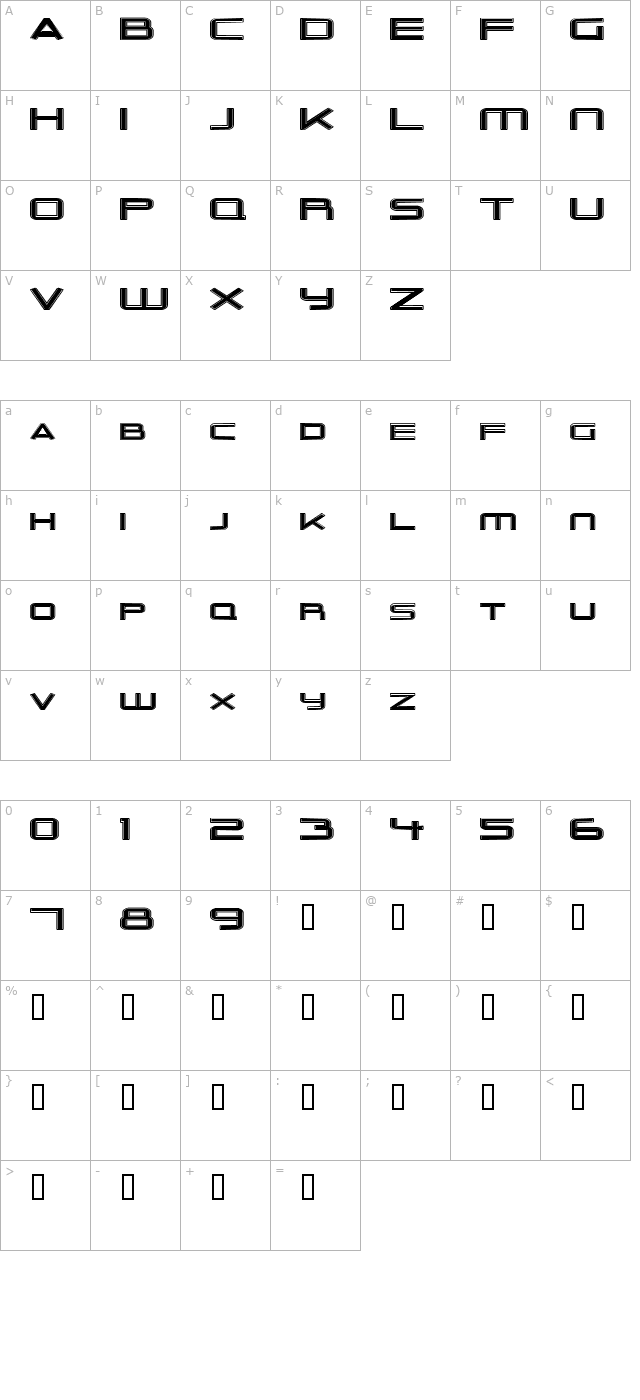 Outer Limits Extended character map