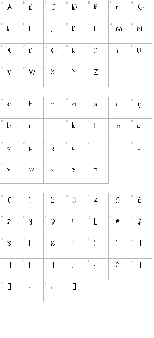 outhaus-a character map