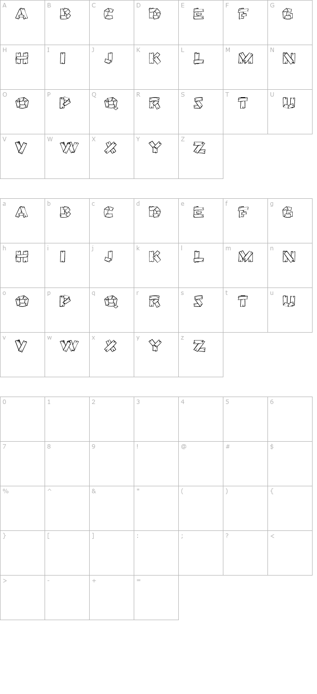 OutHouseDisplayCaps character map