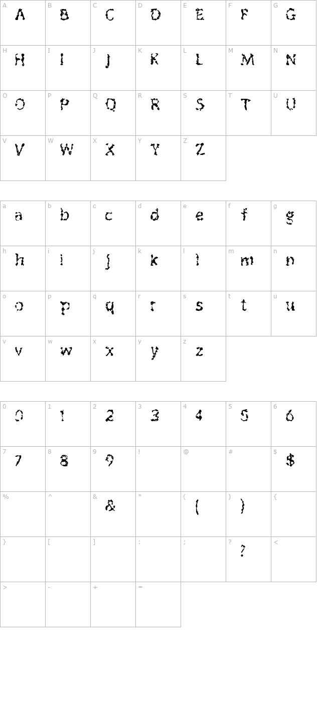 outofink character map