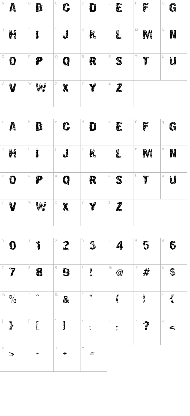 overprint-dsg character map