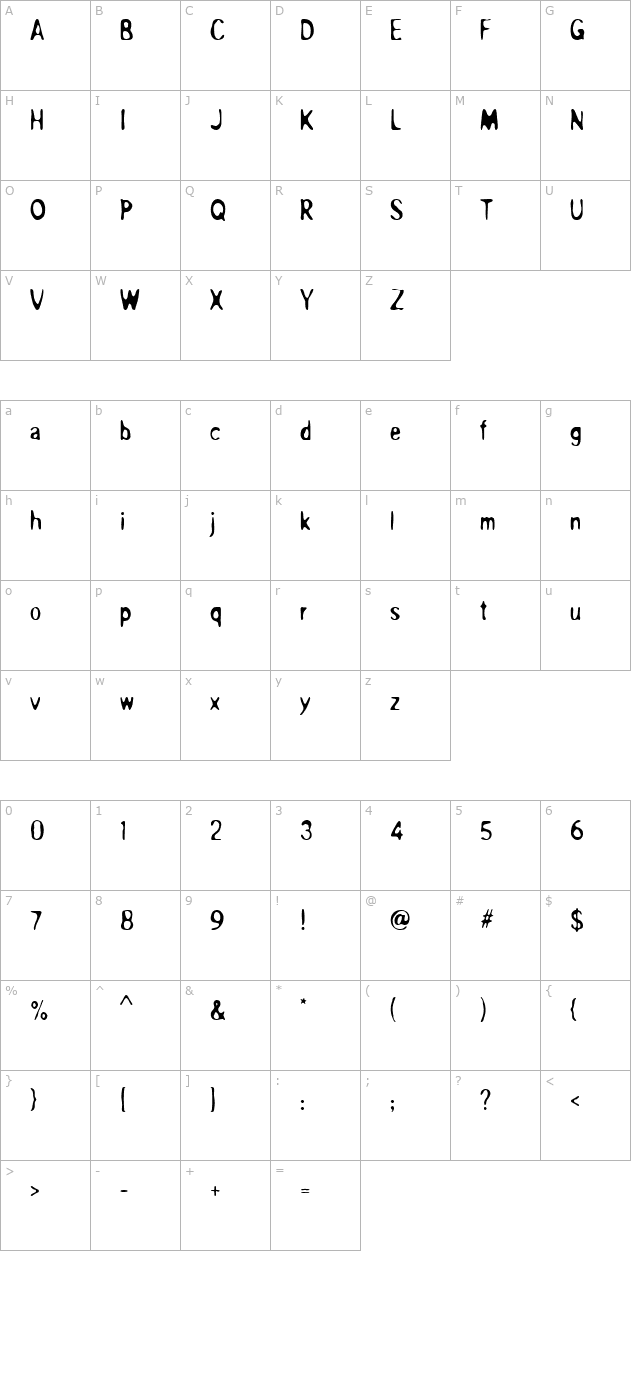 overprint-icg-regular character map