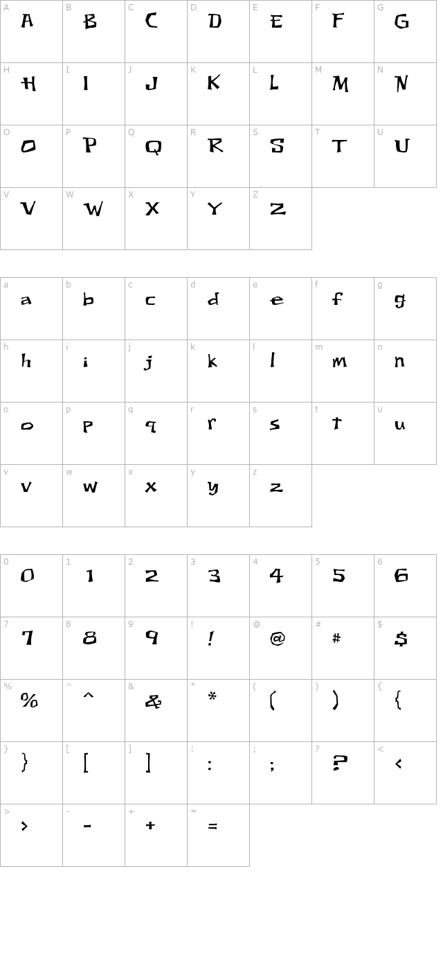 OWOThudThin character map