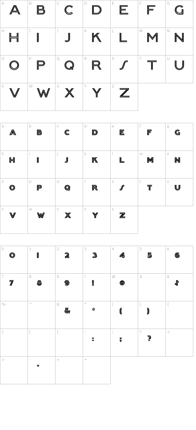 PackardClipperNF character map