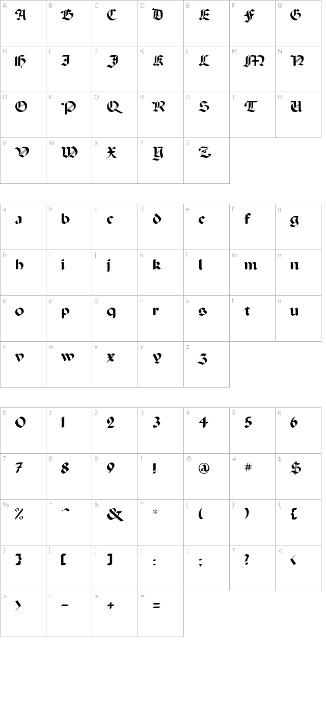 paganini-regular character map